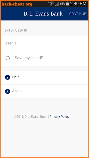 D.L. Evans Bank Credit Cards screenshot