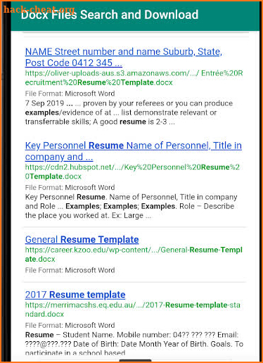 Docx Files - Search & Download MS Word Documents screenshot