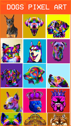 Dogs Pixel Coloring Number Art screenshot