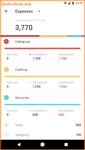 Dollarbird - Personal finance calendar screenshot