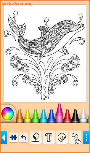 Dolphin and fish coloring book screenshot