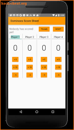 Domino Score Sheet screenshot