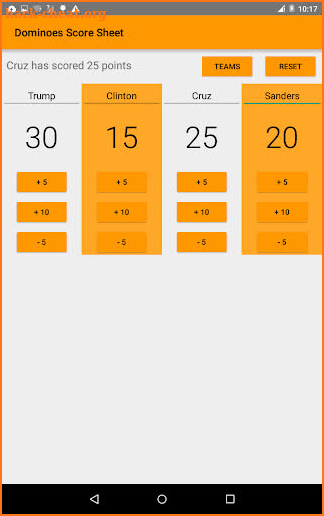 Domino Score Sheet screenshot