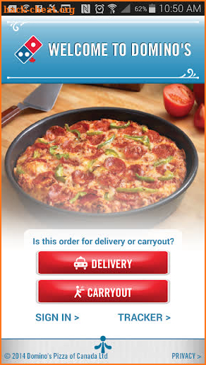 Domino's Canada screenshot