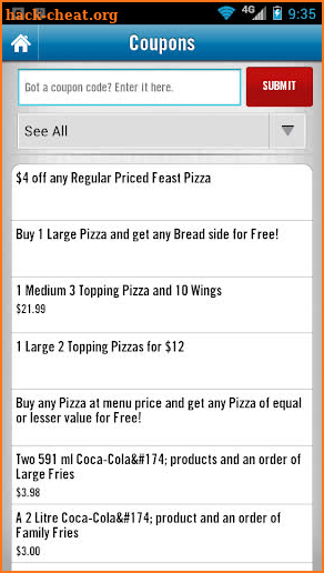 Domino's Canada screenshot