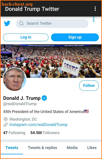 Donald Trump Twitter screenshot