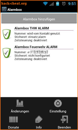 Donate alarm box version screenshot