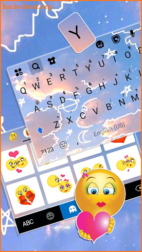 Doodle Blue Sky Keyboard Theme screenshot