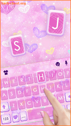 Doodle Hearts SMS Keyboard Background screenshot