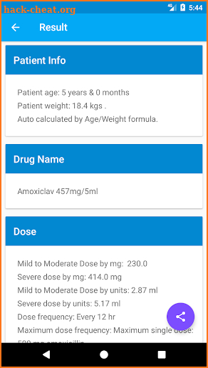 Dose Calculator screenshot