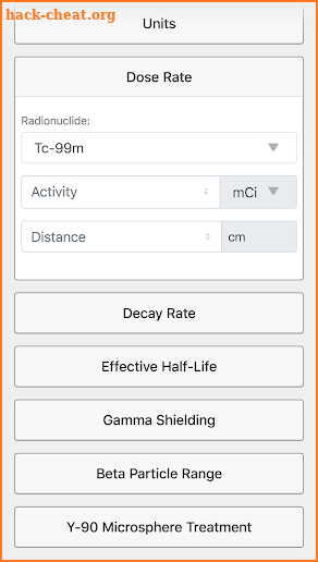 Dosimetry screenshot