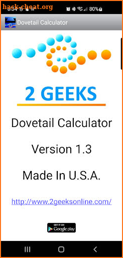 Dovetail Calculator screenshot