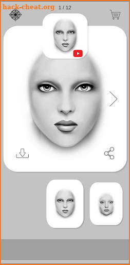 Download and color: Grayscale MakeUp Face Charts screenshot