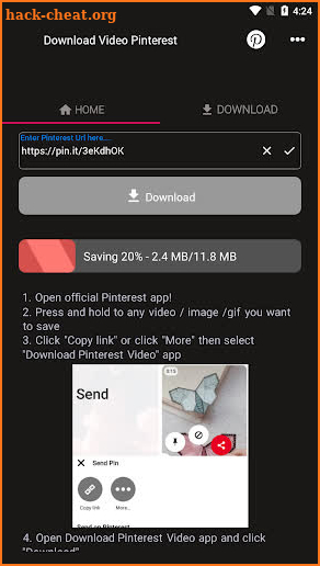 Download video & GIF from Pinterest screenshot