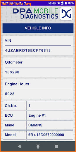 DPA Mobile Diagnostics screenshot