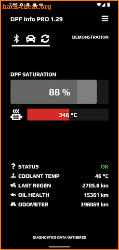 DPF Info screenshot