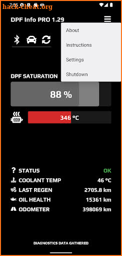 DPF Info screenshot