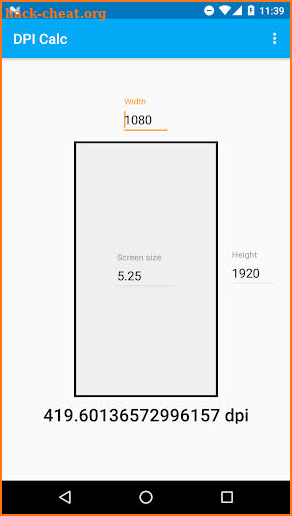 DPI Calculator screenshot