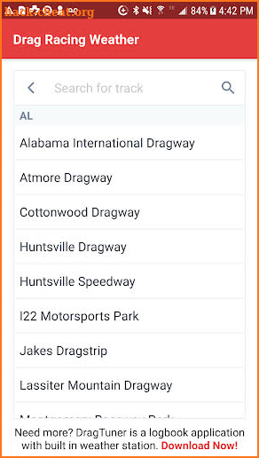 Drag Racing Weather Station screenshot