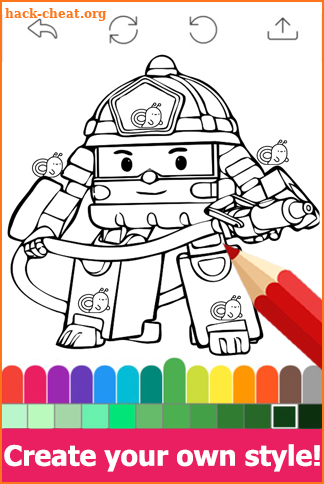 Draw colouring pages for Robocar Police by Fans screenshot