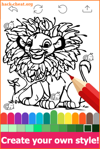 Draw colouring pages for The King Lion by Fans screenshot