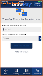 DrawPay Visa® Prepaid Card screenshot