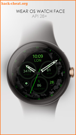 Dream 34 camo analog watchface screenshot