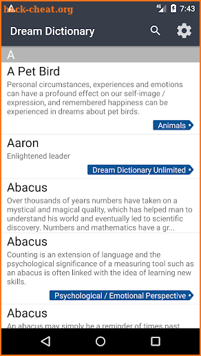 Dream Dictionary screenshot