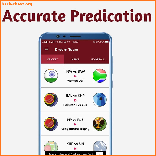 Dream Team,Dream 11 Cricket & Football Predication screenshot