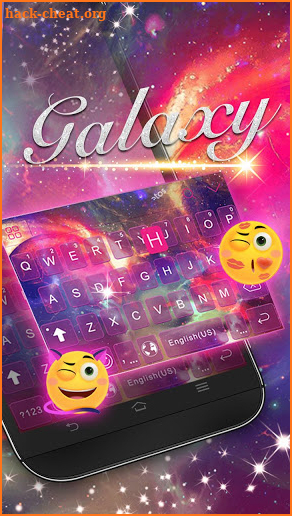 Dreamer Galaxy Emoji Keyboard Theme screenshot