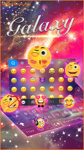 Dreamer Galaxy Emoji Keyboard Theme screenshot