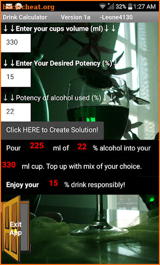 Drink Calculator screenshot