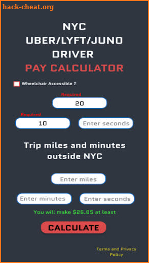 Driver Pay Calculator screenshot