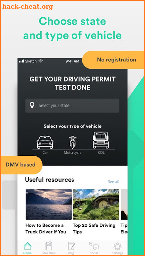 DRIVER START - Permit Test - Driver's License Test screenshot