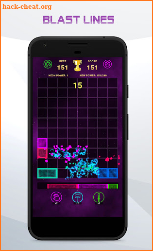 Drop Neon Blocks - slide the blocks and crush line screenshot