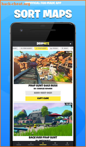 Dropnite for: Fortnite Creative Map Codes screenshot