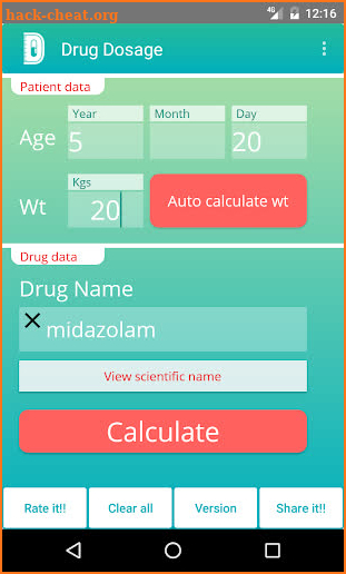 Drug Dosage Calculations (Demo) screenshot