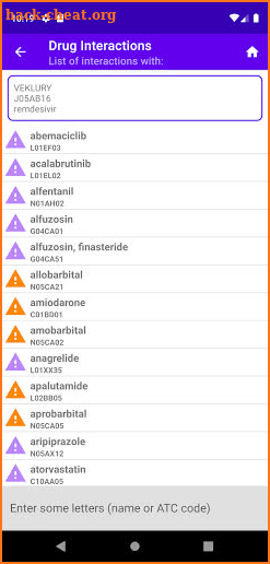 Drug Interactions screenshot