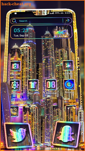 Dubai Night Skyline Theme Launcher screenshot