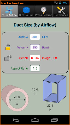 Duct Calc Elite - Ductulator screenshot