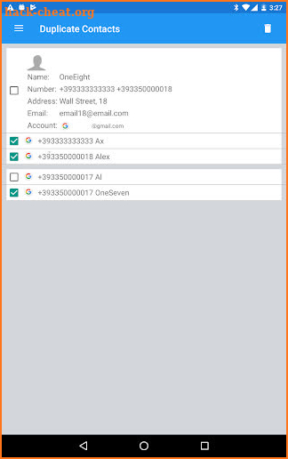 Duplicate Contacts screenshot