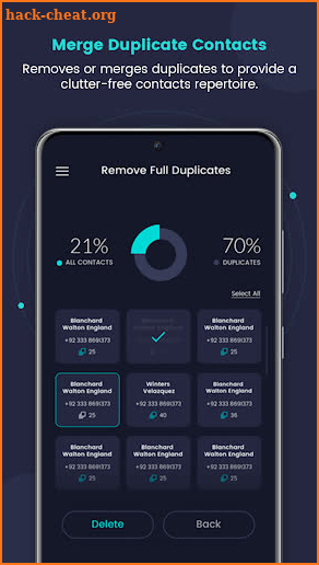 Duplicate Contacts Cleaner App screenshot