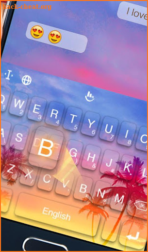 Dusk Beach Coconut Tree Keyboard Theme screenshot