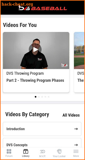 DVS Baseball MVP Program screenshot