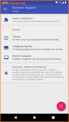 Dynamic Support - Library Demo screenshot