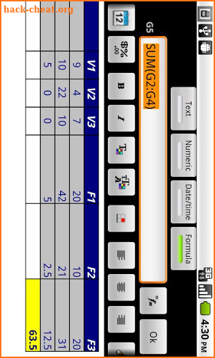 e-Droid-Cell Pro Spreadsheet screenshot