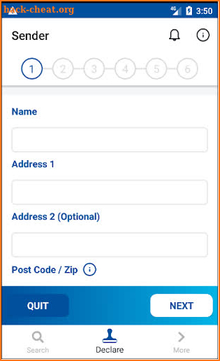 EAD Customs Declarations screenshot