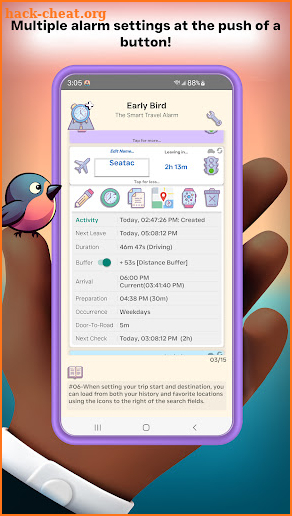 Early Bird: Smart Travel Alarm screenshot