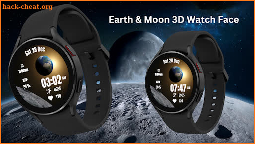 Earth & Moon 3D Watch Face screenshot