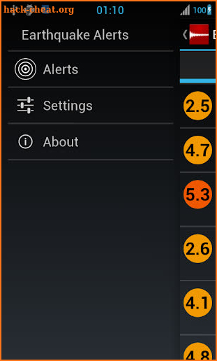 Earthquake Alerts Tracker screenshot